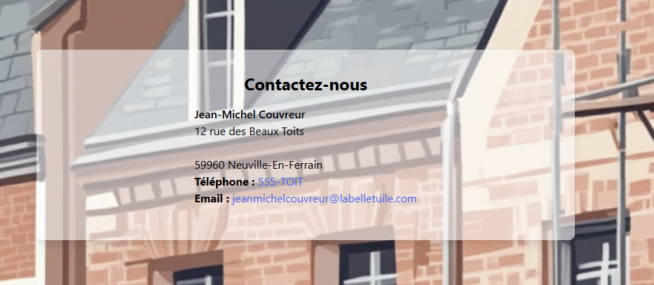 section de contact