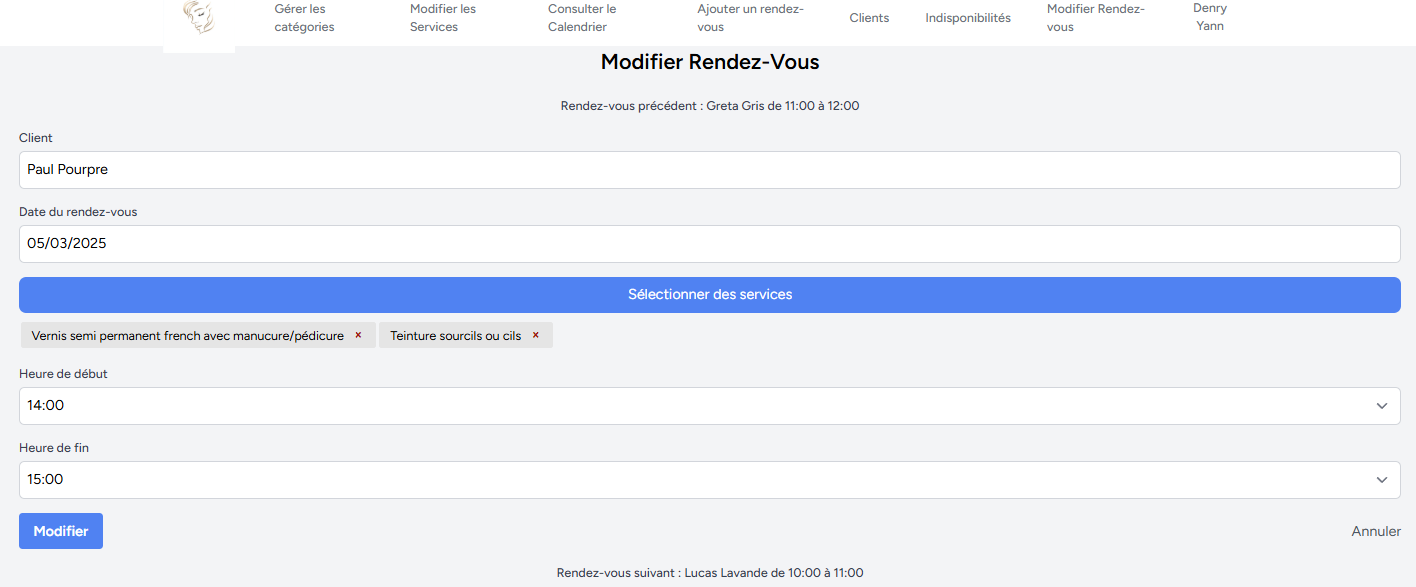 Modifier Rendez-Vous
