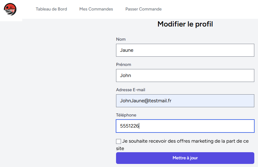 Gestion Espace client