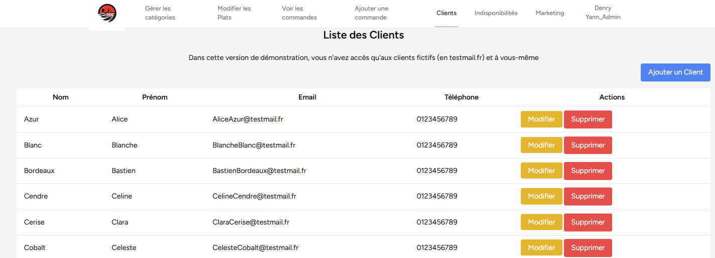 Gestion des clients